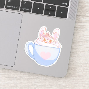 Bunny Latte mit Cinnamon Aufkleber