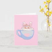 Bunny Latte mit Cinnamon Karte (Gelbe Blume)