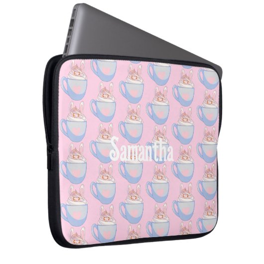 Bunny Latte mit Cinnamon Laptopschutzhülle (Vorne Rechts)