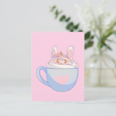Bunny Latte mit Cinnamon Postkarte (Stehend Vorderseite)