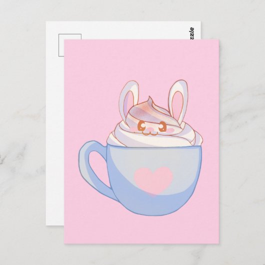 Bunny Latte mit Cinnamon Postkarte (Vorne/Hinten)