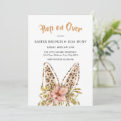 Bunny Leo Ostern Brunch & Egg Hunt Einladung (Stehend Vorderseite)