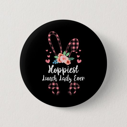Bunny Leopard Hoppiest Mittagessen Lady Ever Oster Button (Vorderseite)