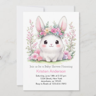 Bunny Liebe Baby Girl Dusche Einladung