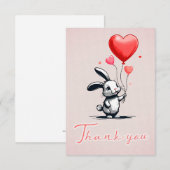 Bunny Liebe Balloons Danke-Card Dankeskarte (Vorne/Hinten)