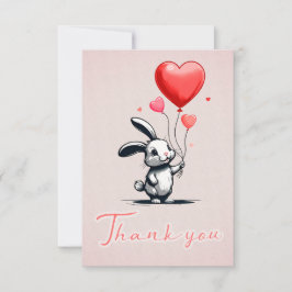 Bunny Liebe Balloons Danke-Card Dankeskarte