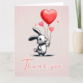 Bunny Liebe Balloons Danke-Card Dankeskarte