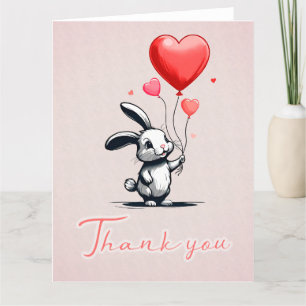 Bunny Liebe Balloons Danke-Card Dankeskarte