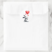 Bunny Liebe Balloons Runder Aufkleber (Tasche)