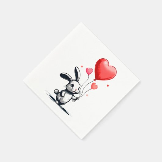 Bunny Liebe Balloons Serviette (Ecke)
