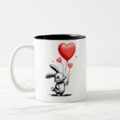 Bunny Liebe Balloons Zweifarbige Tasse (Links)