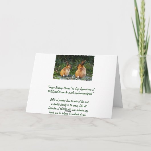 BUNNY LIEBE Wild Rabbit Collection Karte (Rückseite)