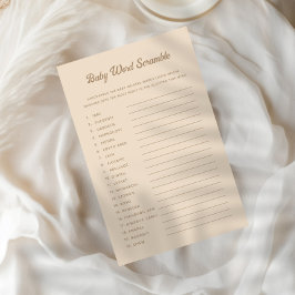 Bunny Light Beige Gender Reveal Baby Word Scramble