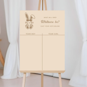 Bunny Light Beige Gender Reveal Boy oder Girl Char Poster