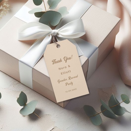 Bunny Light Beige Gender Reveve Vielen Dank Geschenkanhänger