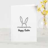 Bunny Line Art Spring Card Karte (Gelbe Blume)