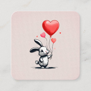 Bunny Love Balloons Valentinstagskarte Begleitkarte