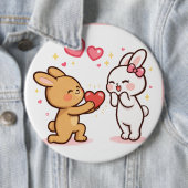 Bunny Love Heart Gift Cute Cartoon Design Button (Beispiel)