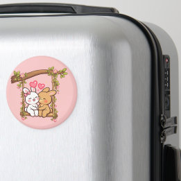 Bunny Love Serie — Süße romantische Kaninchen-Kuns Magnet