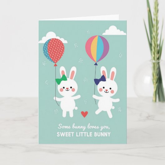 Bunny Love Sweetheart Card Karte (Vorderseite)