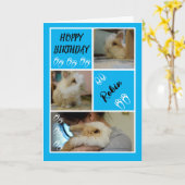 Bunny Lover's Foto Collage Happy Birthday Pun Karte (Gelbe Blume)