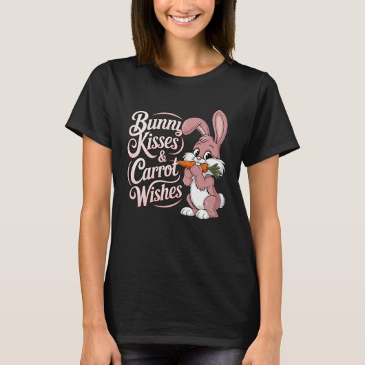 Bunny Lovers Gabe Bunny Kisses & Carrot Wünsche T-Shirt (Vorderseite)