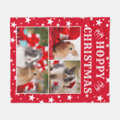 Bunny Lover's Hoppy Weihnachten Anpassbares Foto Fleecedecke (Vorderseite (Horizontal))