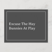 Bunny Lover's lustige Entschuldigung für das Hay Z Postkarte (Vorderseite)