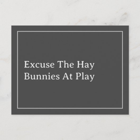 Bunny Lover's lustige Entschuldigung für das Hay Z Postkarte (Vorderseite)