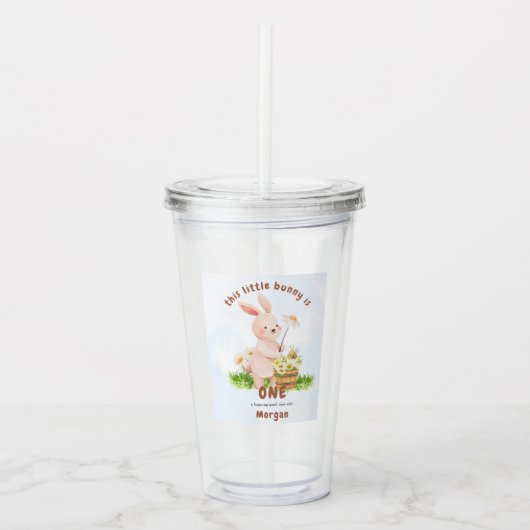Bunny macht ein Niedliches Baby Kaninchen 1. Gebur Acryltrinkbecher (Vorderseite)