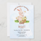 Bunny macht ein Niedliches Baby Kaninchen 1. Gebur Einladung (Vorderseite)