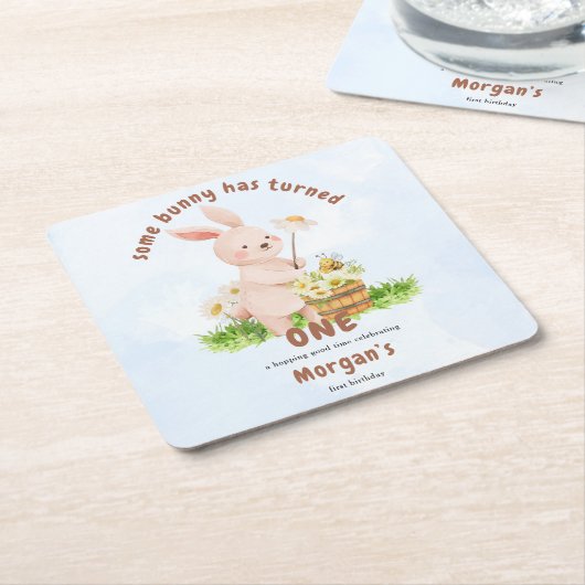 Bunny macht ein Niedliches Baby Kaninchen 1. Gebur Rechteckiger Pappuntersetzer (angewinkelt)