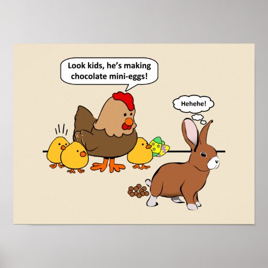 Bunny macht Schokolade kackend lustigen Cartoon Poster (Vorne)