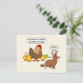 Bunny macht Schokolade kackend lustigen Cartoon Postkarte (Stehend Vorderseite)