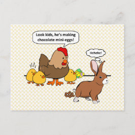 Bunny macht Schokolade kackend lustigen Cartoon Postkarte