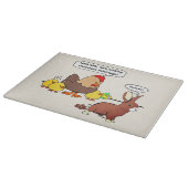 Bunny macht Schokolade kackend lustigen Cartoon Schneidebrett (Ecke)