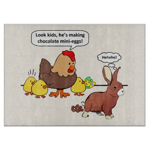 Bunny macht Schokolade kackend lustigen Cartoon Schneidebrett (Vorderseite)