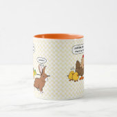Bunny macht Schokolade kackend lustigen Cartoon Tasse (Zentrum)