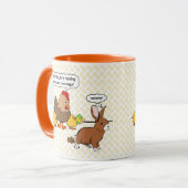 Bunny macht Schokolade kackend lustigen Cartoon Tasse (Vorderseite Links)