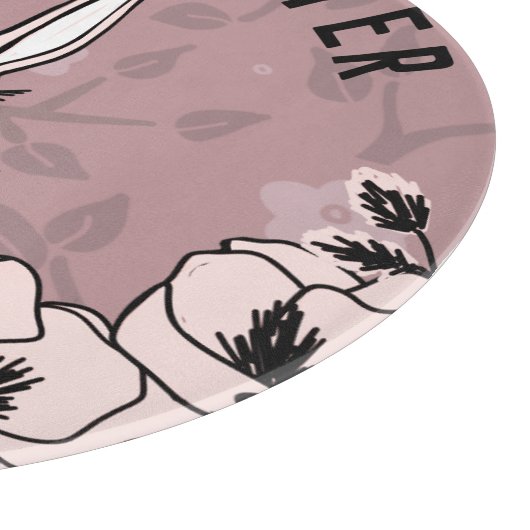 Bunny Magnolia Blume Ostern Schneidebrett (Ecke)