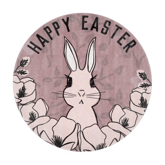 Bunny Magnolia Blume Ostern Schneidebrett (Vorderseite)
