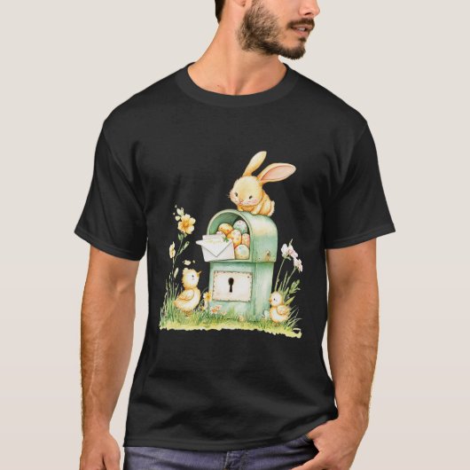 Bunny Mailbox mit Eiern T-Shirt (Vorderseite)