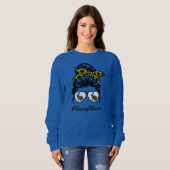 Bunny Mama Messy Bun Sunflower Rabbit Mama Messy Sweatshirt (Vorne ganz)