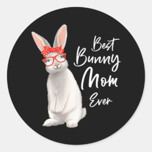 Bunny Mama Rabbit Mutter Beste Sonnige Mama Runder Aufkleber