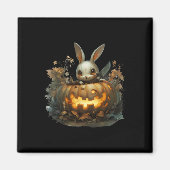 Bunny Mayhem Creepy Halloween Bunny Pumpkin Magnet (Vorne)
