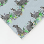Bunny Meadow Fleece Blanket (Light Blue) (Ecke)