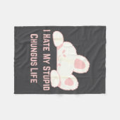 Bunny Meme I Hate My Stud Chungus Life Fleecedecke (Vorderseite (Horizontal))