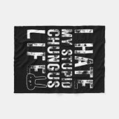 Bunny Meme I Hate My Stud Chungus Life  Fleecedecke (Vorderseite (Horizontal))