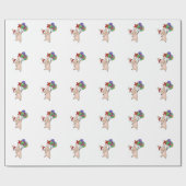 Bunny Merry Christmas Winter Animals Rabbit Geschenkpapier (Flach)