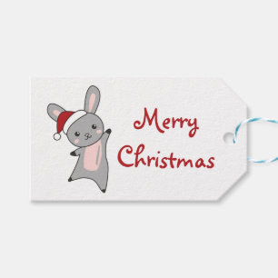 Bunny Merry Christmas Winter Animals Rabbits Truck Geschenkanhänger